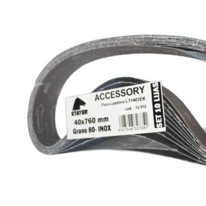 JEU DE 10 BANDES ABRASIVES 40X760MM INOX