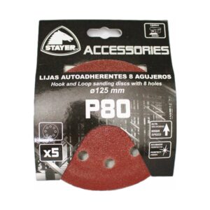 JEU DE 5 PAPIERS ABRASIFS AUTOFIXANT  Ø125 - 8 TROUS