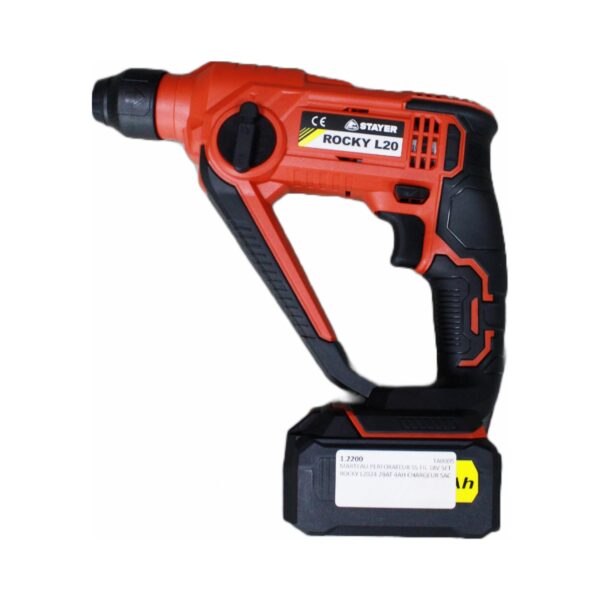 MARTEAU PERFORATEUR SS FIL 18V SET ROCKY L2024 2BAT 4AH CHARGEUR SAC