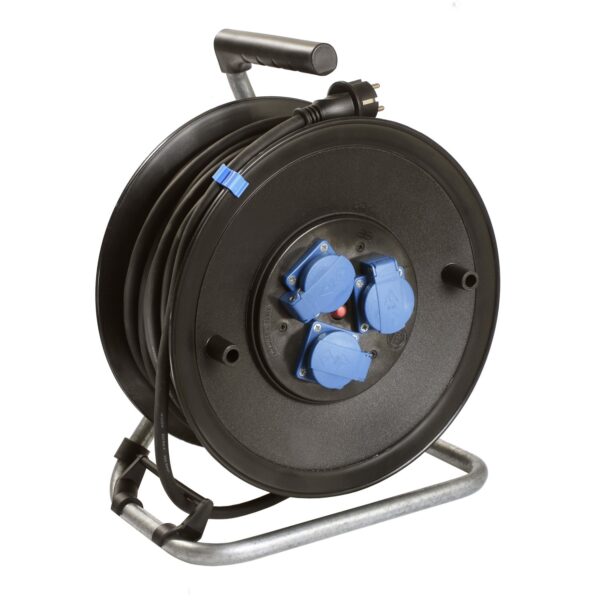 ENROULEUR DE CABLE A TAMBOUR 285MM, AVEC CLAPETS, 25M H07RN-F 3G2,5