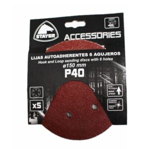 JEU DE 5 PAPIERS ABRASIFS AUTOFIXANTS Ø150 - 6 TROUS
