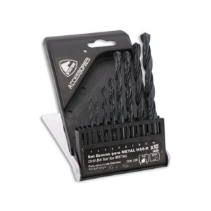 JEU DE 10 FORETS LAMINES METAL HSS R Ø1 A Ø10 MM