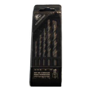 JEU DE 5 FORETS BETON POINTE CARBURE TUNGSTENE Ø4 - 5 - 6 - 8 - 10MM