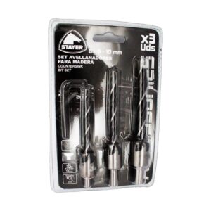 JEU DE 3 FORETS BOIS HELICOIDAUX AVEC FRAISE Ø6 - 8 - 10MM