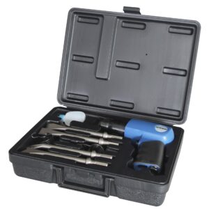 COFFRET MARTEAU BURINEUR PNEUMATIQUE 190MM AVEC 5 BURINS