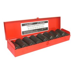 COFFRET 8 DOUILLES LONGUES A CHOC 3/4" - 24 A 38MM