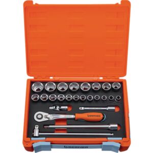 COFFRET CLIQUET ET DOUILLES 1/2 25 PIECES