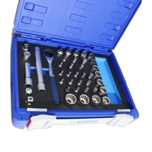 COFFRET CLIQUET ET DOUILLES DEBOUCHANTES 1/2 40 PIECES