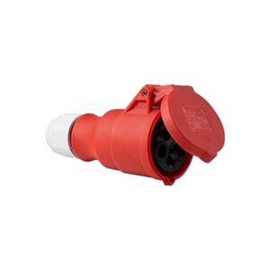 FICHE SECTEUR FEMELLE 400V 16A 3P + N + T HYPRA ROUGE