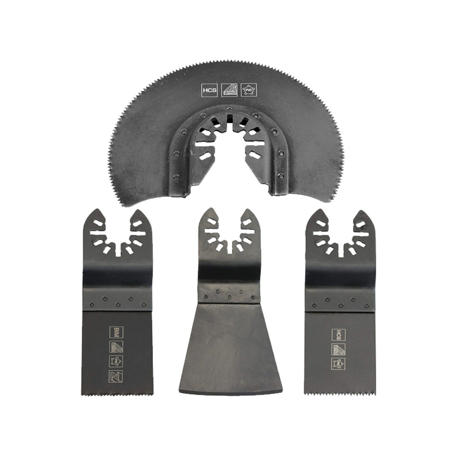 JEU DE 4 ACCESSOIRES OUTIL MULTIFONCT POUR BOIS ACIER PLAST PLACO