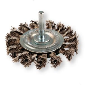 BROSSE ROTATIVE CIRCULAIRE TORSADE ACIER DIAM 75 SUR TIGE 6MM