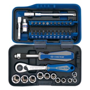 COFFRET CLIQUET DOUILLES ACCESSOIRES 1/4" ATOM 39 PCS KT