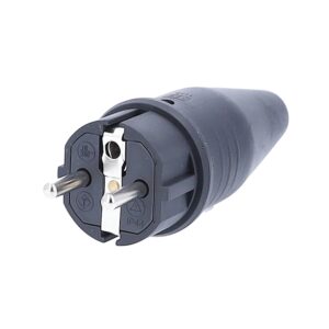 FICHE SECTEUR MALE 230V 16A NOIRE SCHUKO