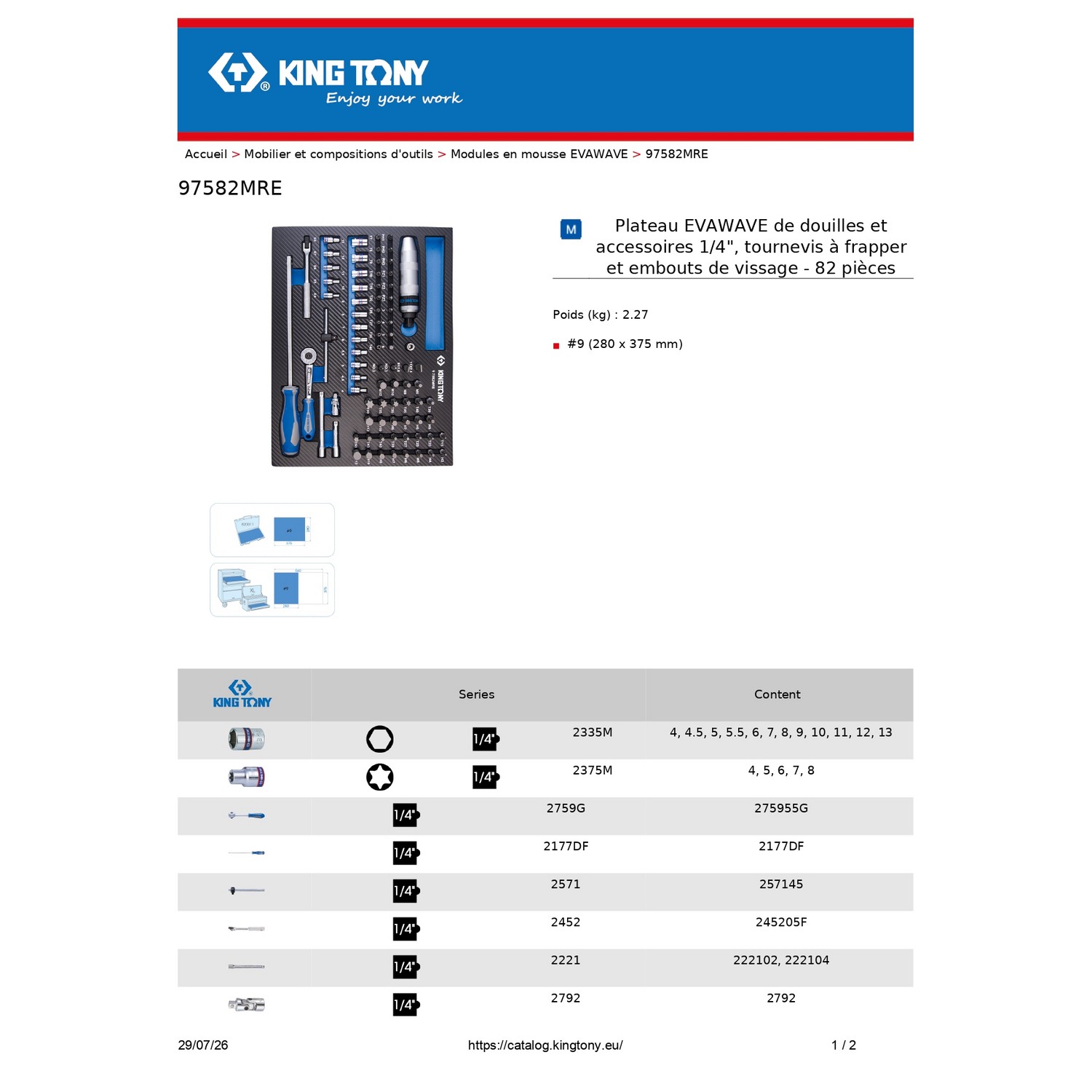 SERVANTE ROUGE COMPOSITION 179 OUTILS KT – Image 4