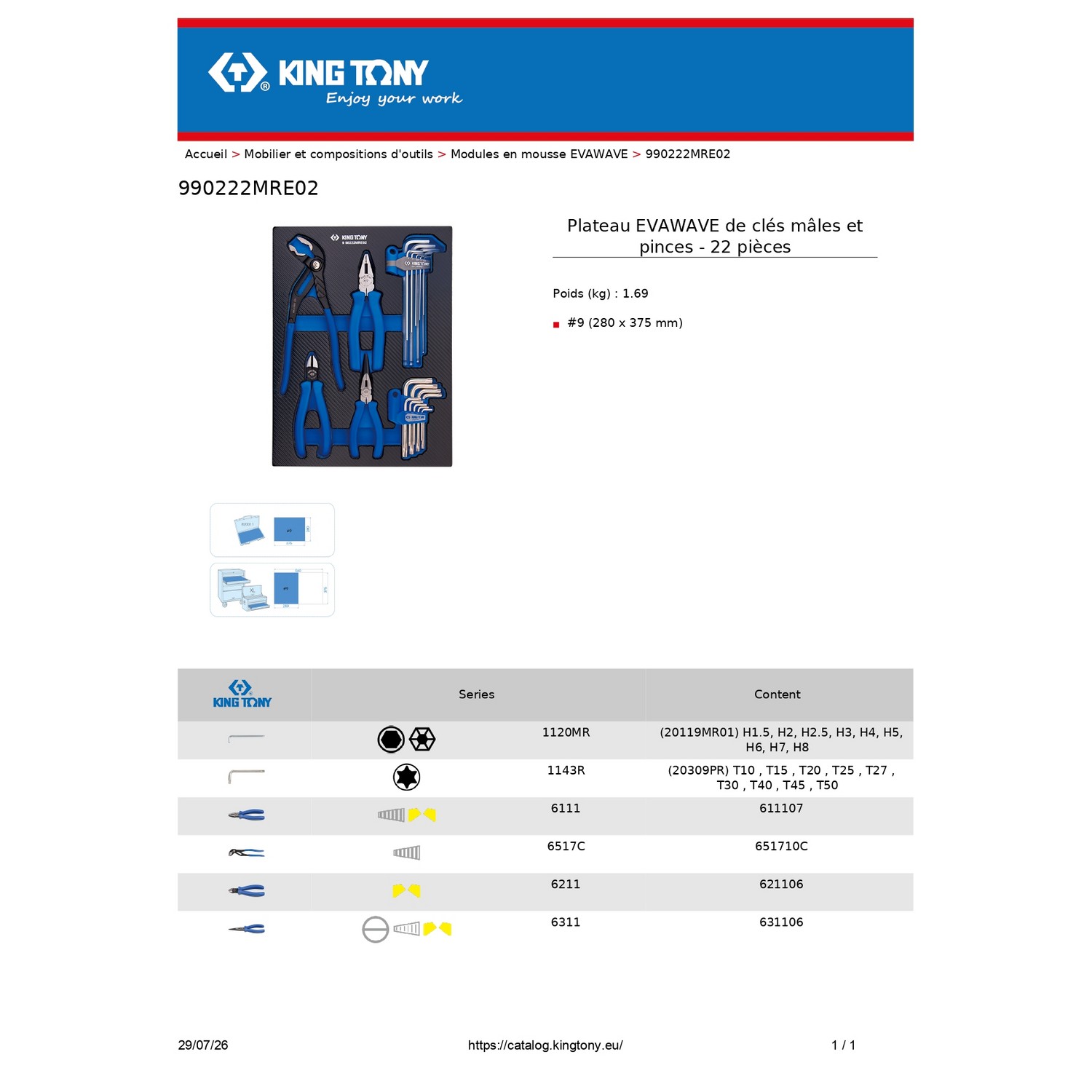 SERVANTE ROUGE COMPOSITION 179 OUTILS KT – Image 7